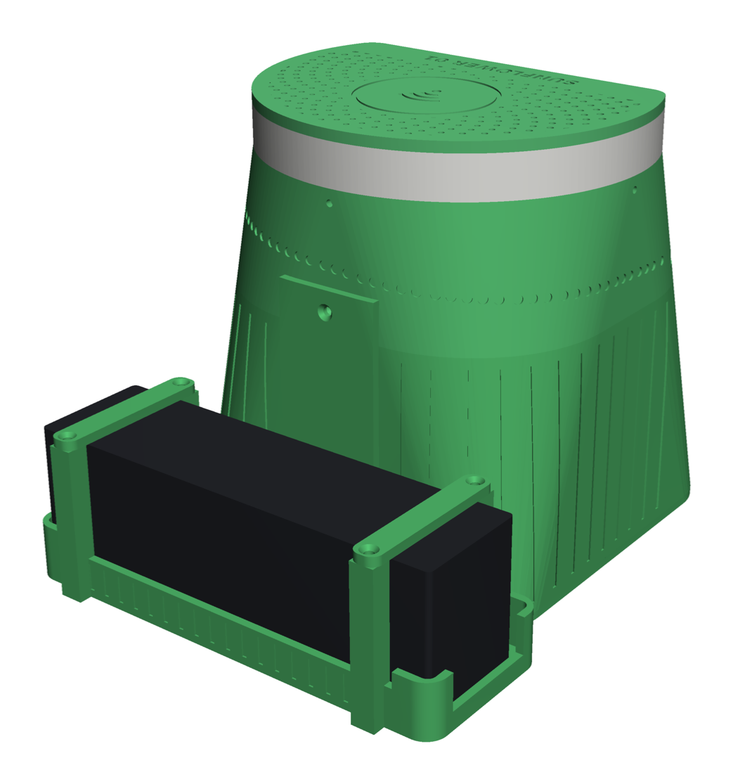 Render of the kiosk from the attendee side